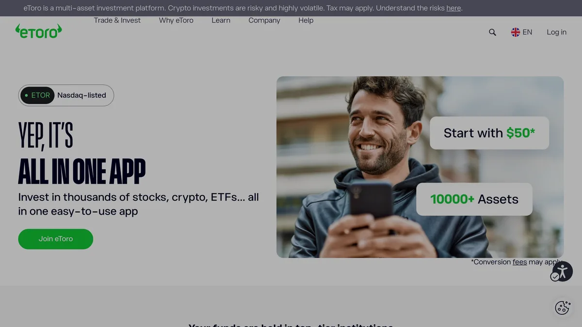 eToro homepage