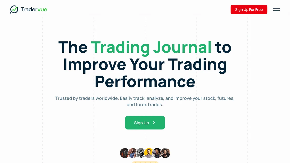 Tradervue homepage